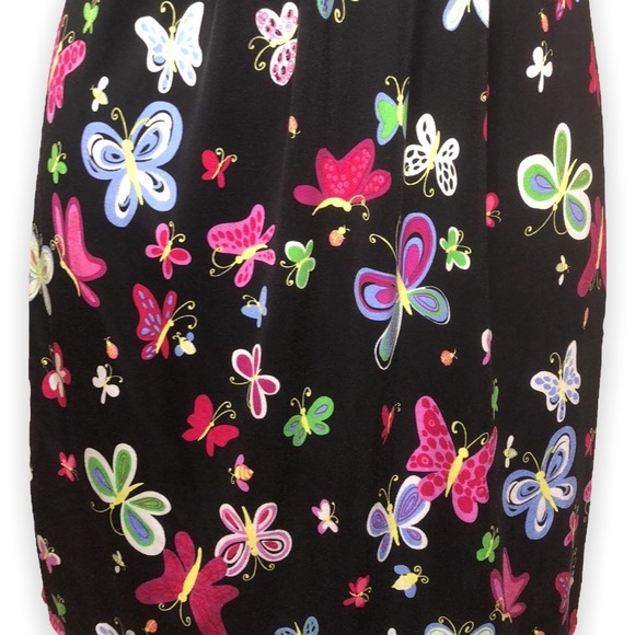 Betsey Johnson Intimates Slip Dress Chemise Butterfly Print Black Y2K Size M - Picture 10 of 16